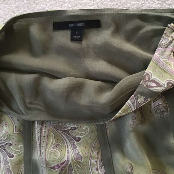 Express Small green and purple paisley A-Line skirt - Picture 4 of 7